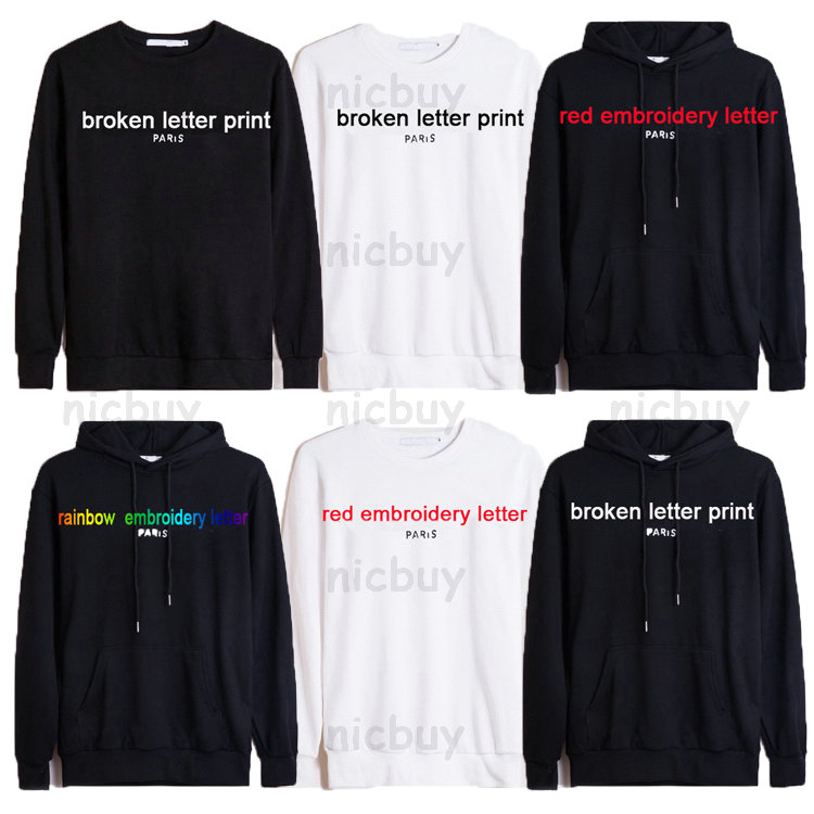 2023 autumn winter designer brand mens hoodies red embroidery broken paris letter Classic print hooded Cotton casual hip hop sweatshirts hoody