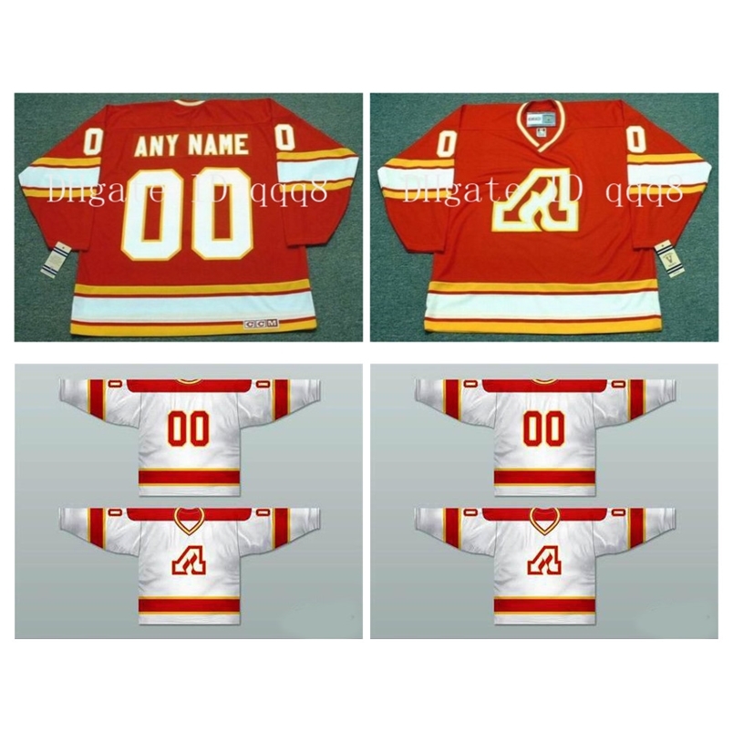 

95 Custom VINTAGE Atlanta Flames Jerseys Personalization Ice Hockey Jerseys Stitched Any Name Number Size S-XXXXL, White