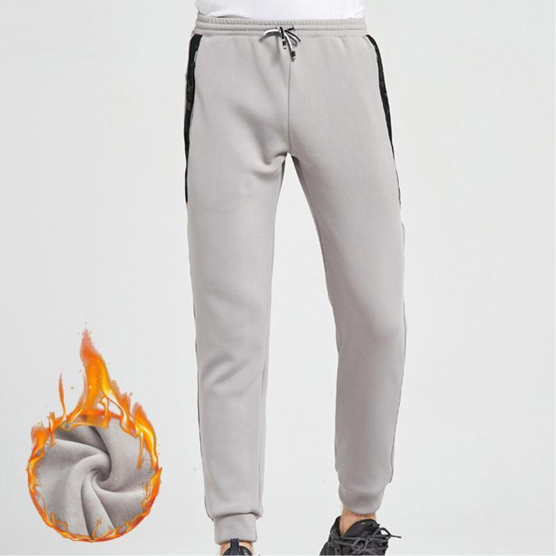

Men's Pants Winter Thick Warm Fleece Sweatpants Men Joggers Sportswear Casual Track Jogging Bottoms Drawstring Mid-waist Trousers 2022, Black