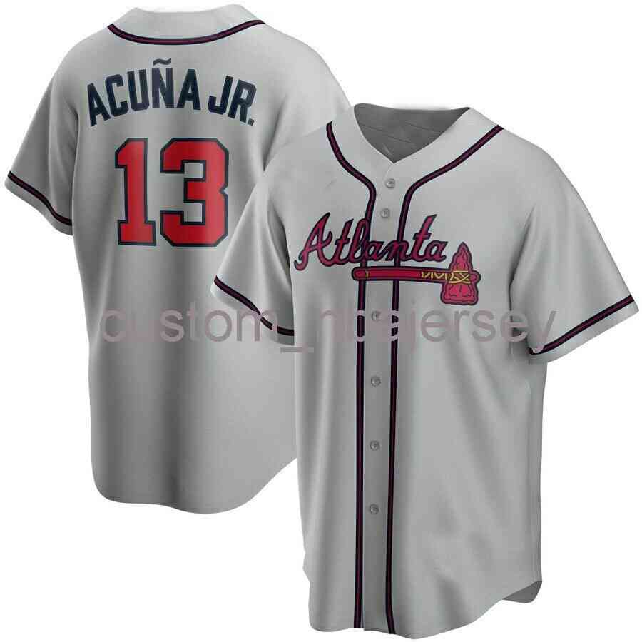 

Custom Ronald Acuña Jr #13 Jersey Stitched Men Women Youth Kid Baseball Jersey XS-6XL, Navy