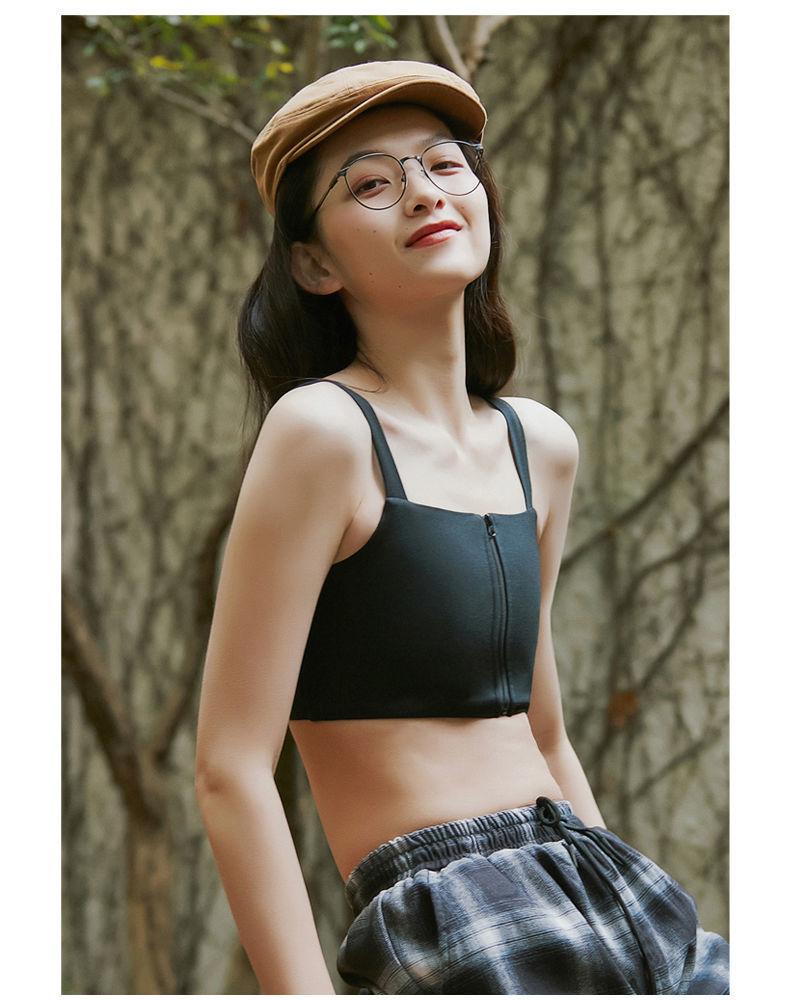 

Women' Shapers Slim Chest Binder Les Corset Lesbian Breast Vest Tomboy Super Flat Tops Shirt Undershirt Bra, Zipper white