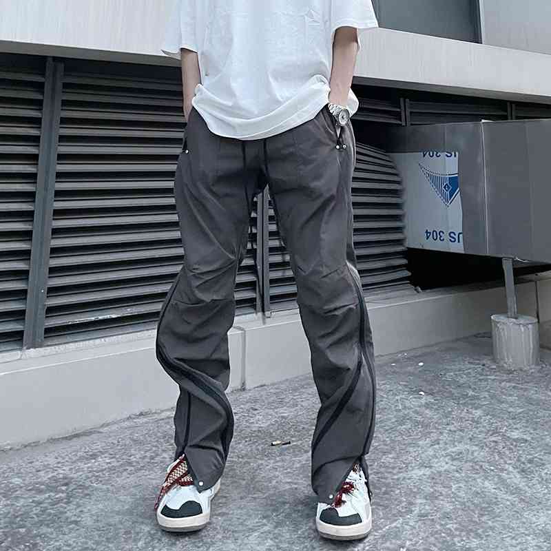 Men&#039;s Pants Hip Hop Ankle Pockets Vibe Cargo Mens Drawstring Waterproof Pleated Straight Oversize Casual Trousers 59FN-image-704502125