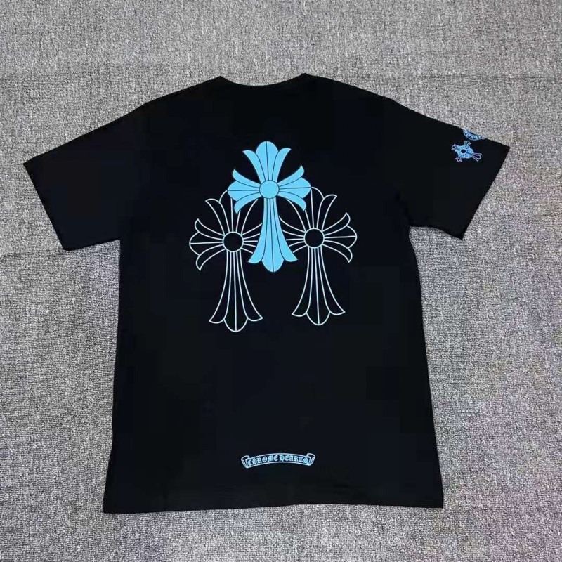 

New Fashion 2021 Brand Crosin Cross Phantom Horseshoe Print Blue Short Sleeve T-shirt Men's and Women's T-shirt, White;black