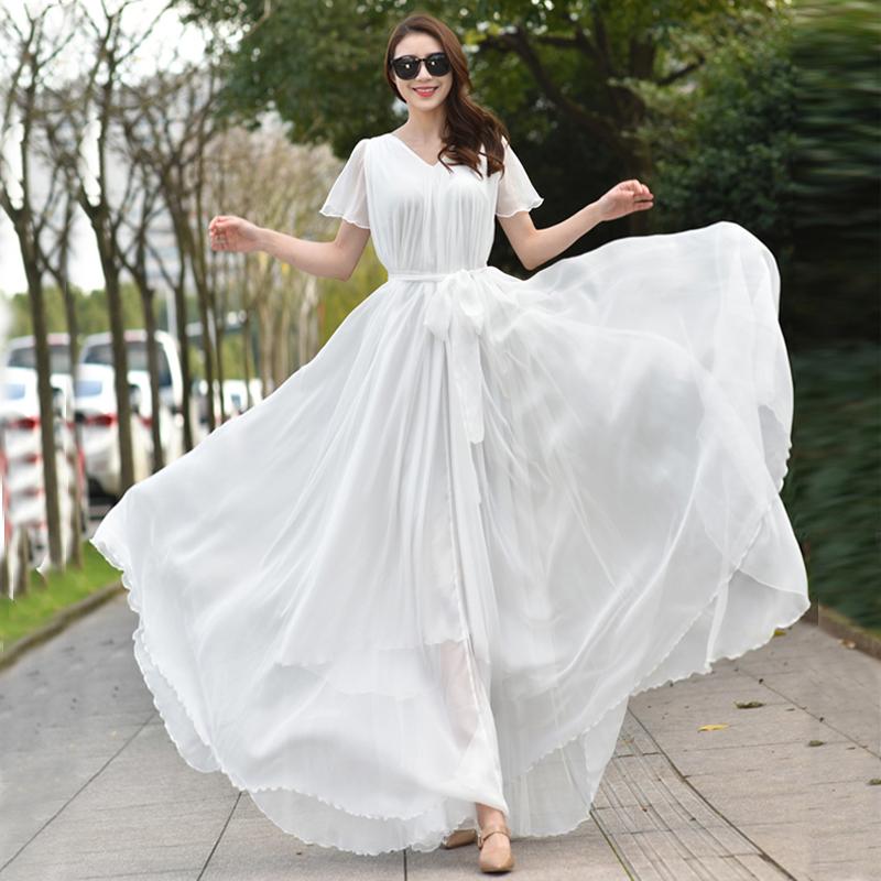 white flowy hippie dress