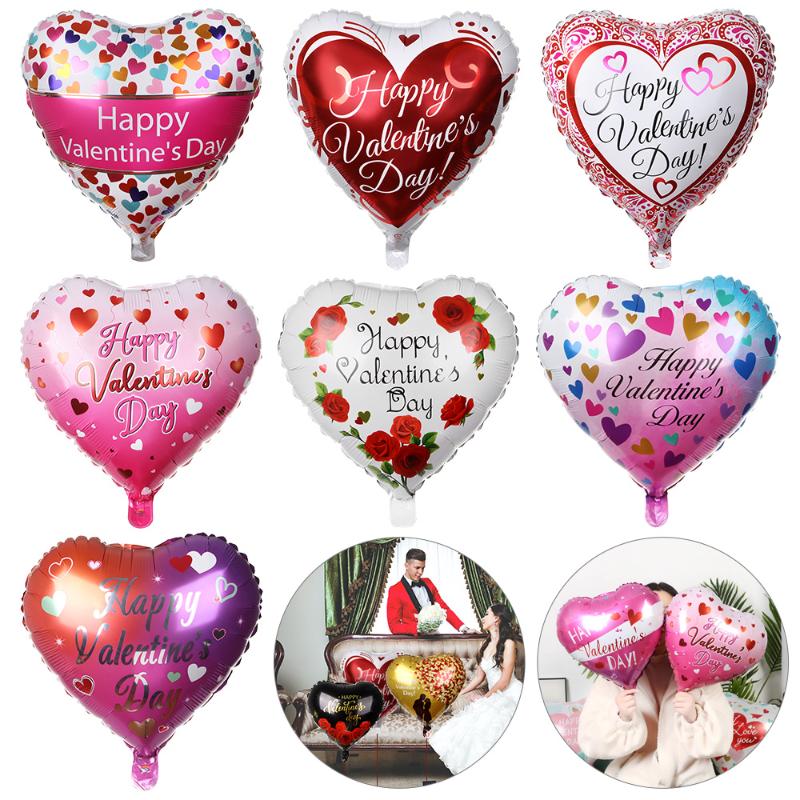 

Party Decoration 5Pcs Happy Valentine's Day Heart Foil Balloons Air Helium Wedding Birthday Anniversary Romantic Gifts
