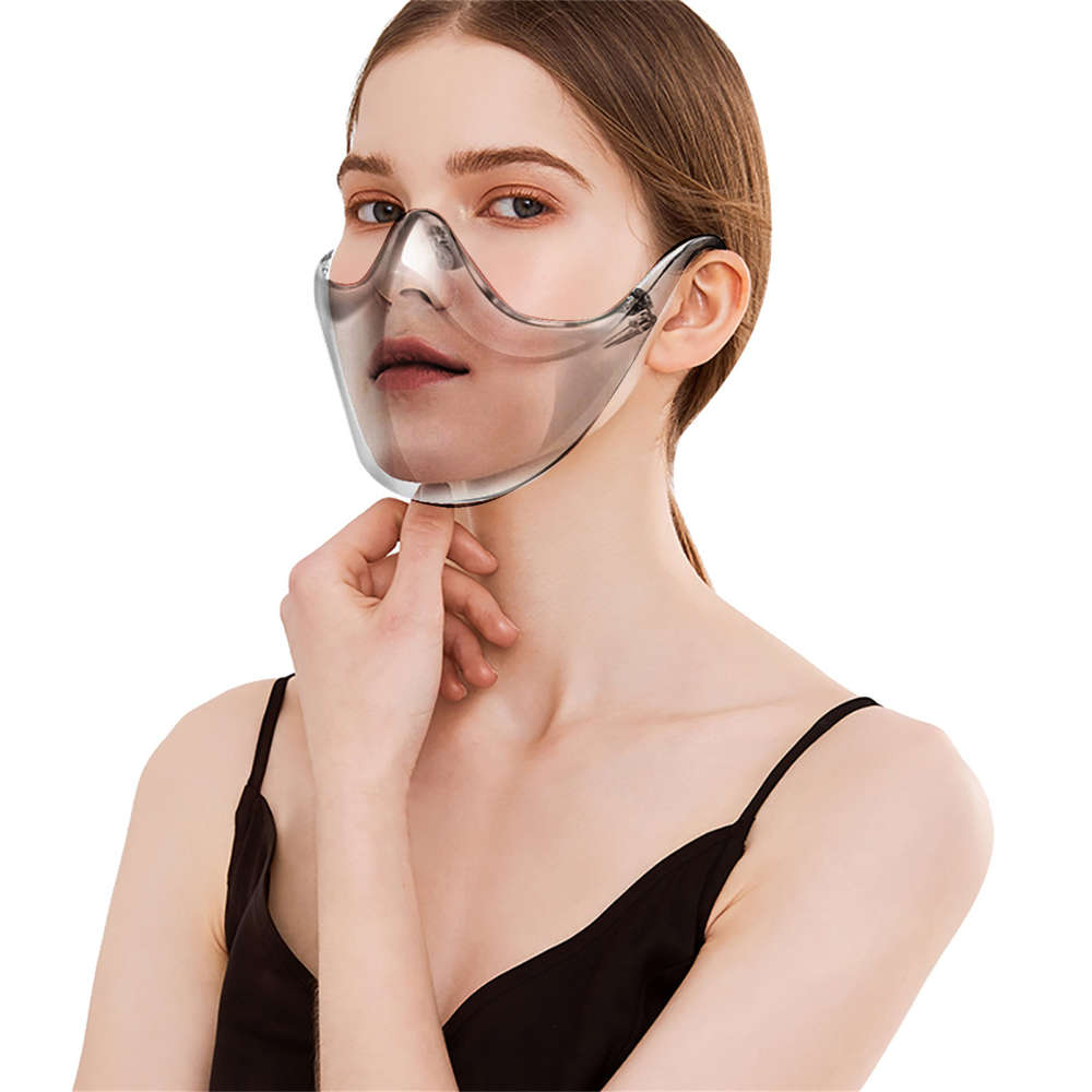 

Hd Clear Anti-fog Face Mask Reusable Breathable Transparent Pc Durable Mouth Shield Pet Plastic Masks Anti-spitting