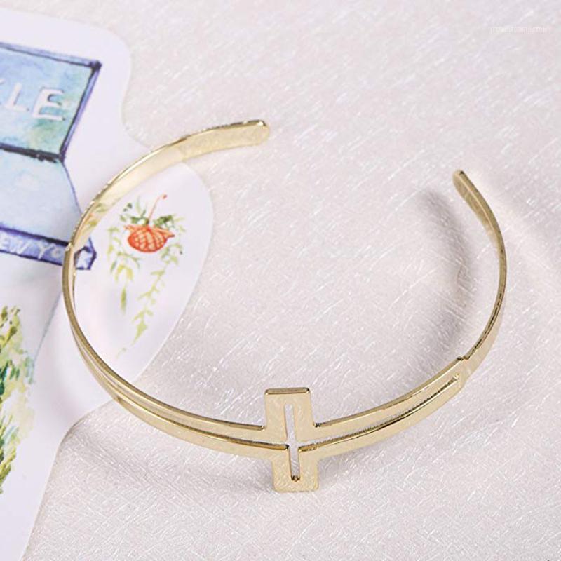 

Bangle Hollow Cross Double Layer Open Expandable Religious Jewelry1