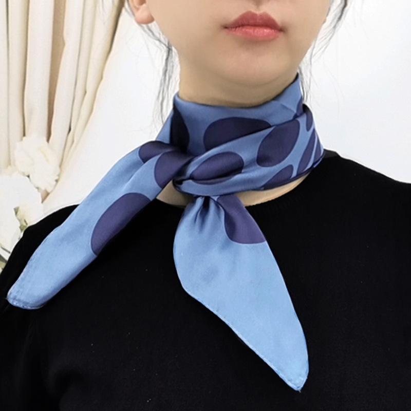 

Scarves 2021 Brand Women Silk Scarf Dot Square Headband Foulard Lady Shawls Wraps Print Office Small Neck Kerchief Bandana