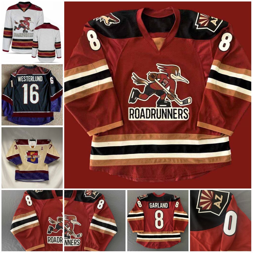 

8 Conor Garland Tucson Roadrunners Jersey Ivan Prosvetov Andrew Campbell Dakota Mermis Latta Hunter Ryan MacInnis Chaput Joel Hanley 5 Tinordl Ice Hockey Jerseys, Men's s-4xl