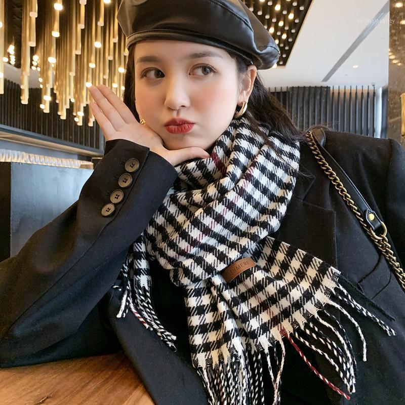 

Scarves High Quality Lovely Style Cashmere Scarf Women Autumn And Winter Wild Plaid Shawl Thick Warm Bib