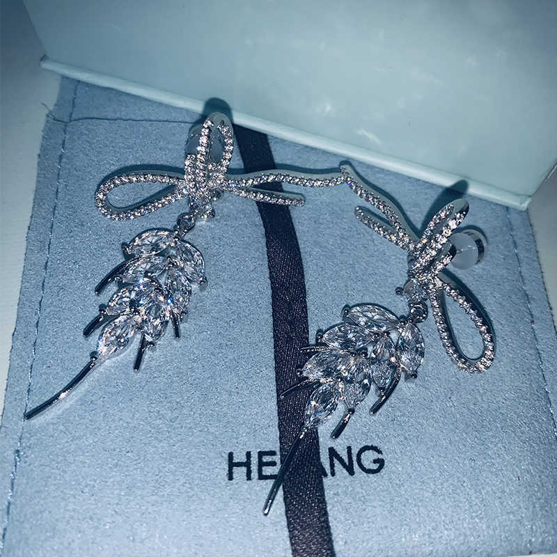 

Dangle & ChandelierHEF jewelry original ribbon wheat ear Earrings women's long pendant temperament Earrings 925 Sterling Silver