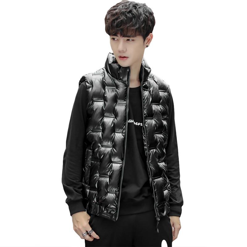 

Men's Vests Large Size Winter Waterproof Vest Coat Mens Jackets Sleeveless Warm Down Homme Casual Thicken Waistcoat, Black