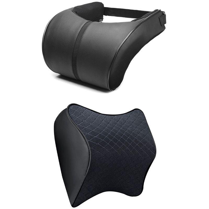 

Seat Cushions 2 Pcs Adjustable Car Headrest Neck Pillow Faux Leather Protection Rest Pillows