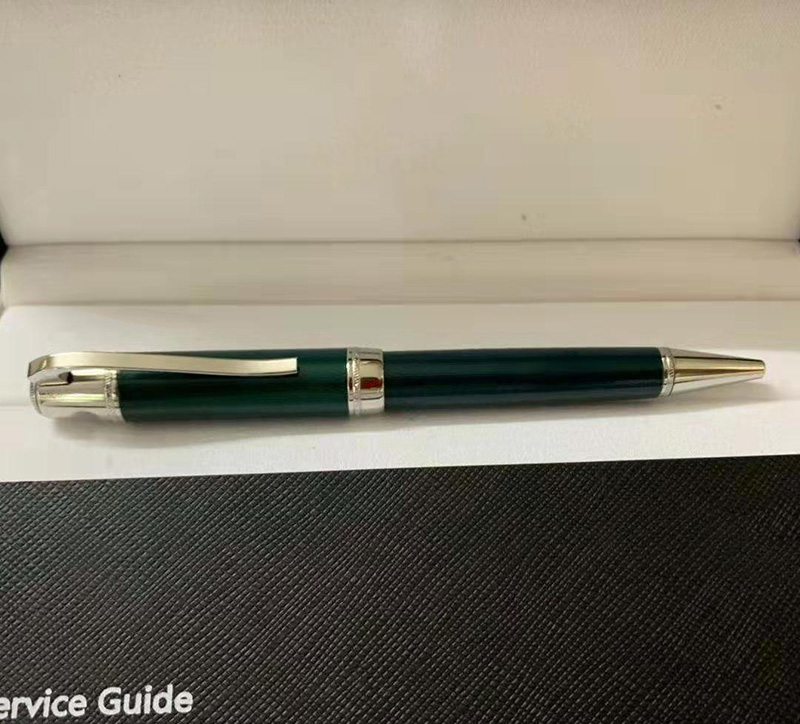 

Classic black blue wine red green metal Ballpoint pen with Silver Clip school office stationery luxury Write refill pens for Gift, As picture show