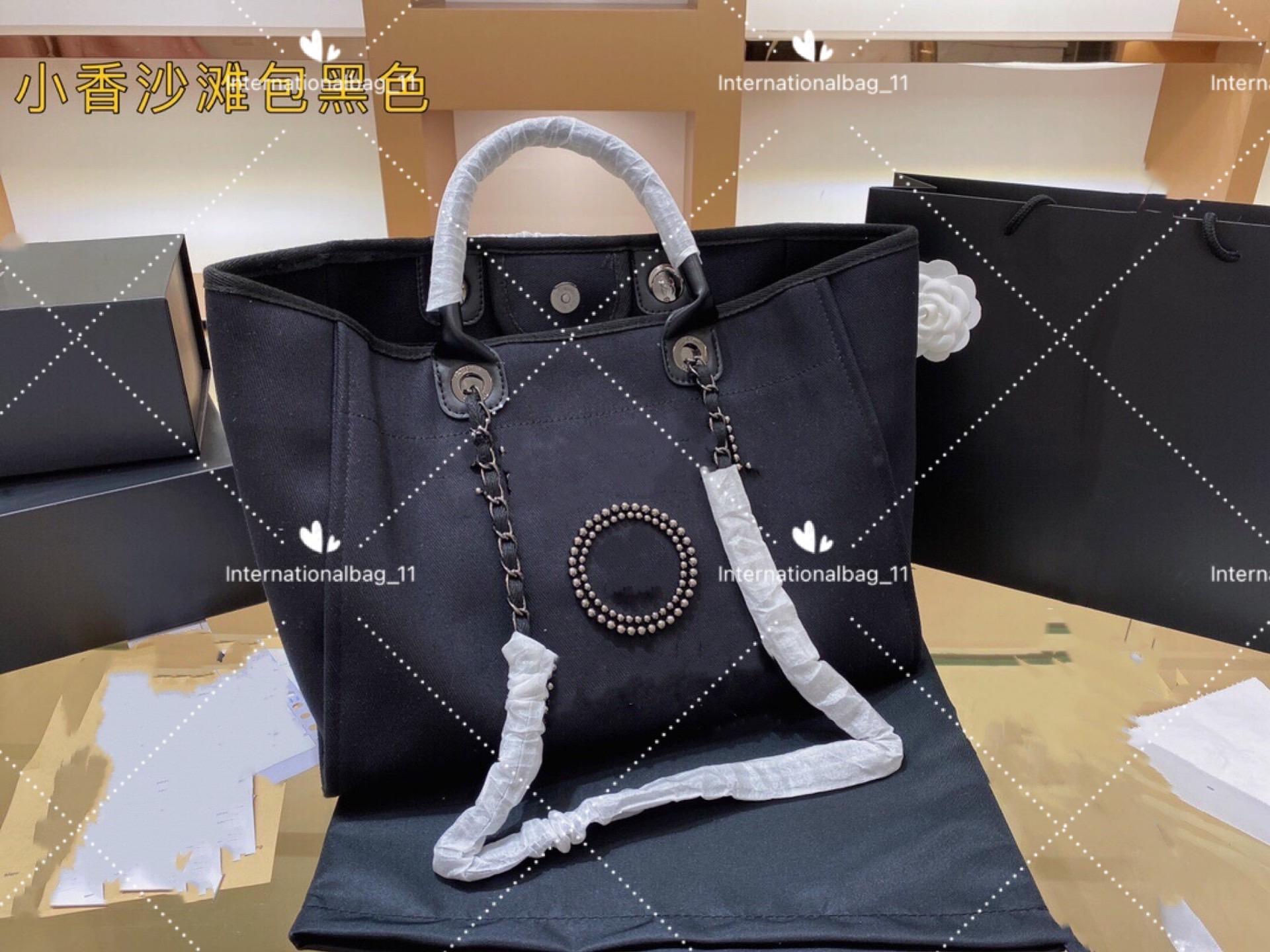 

Women Luxury Handbags Designer Beach Bag Top Quality Fashion Purse Shoulder Large Tote With Chain Canvas Shopping Bags