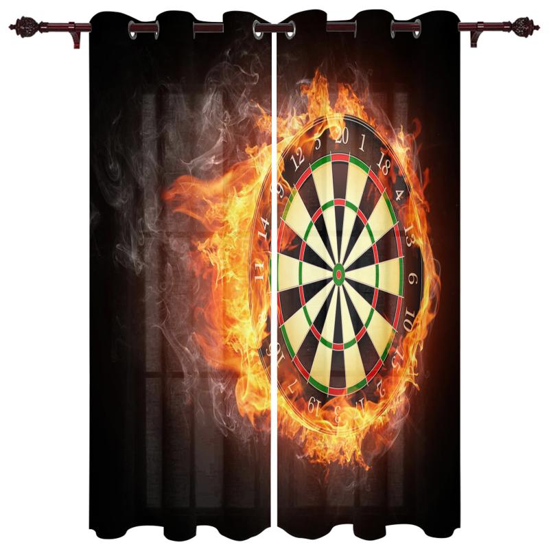 

Luxury Modern Window Curtains Dart Board Flame Bedroom Living Room Dining Decoration Translucent Beautiful Curtain & Drapes