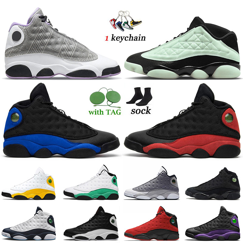 

2022 New Arrival Jumpman 13 13s Fashion Women Mens Basketball Shoes Singles Day Houndstooth Court Purple Reverse Bred Hyper Royal Black Cat Women Sneakers EUR 36-47, B32 houndstooth 40-47