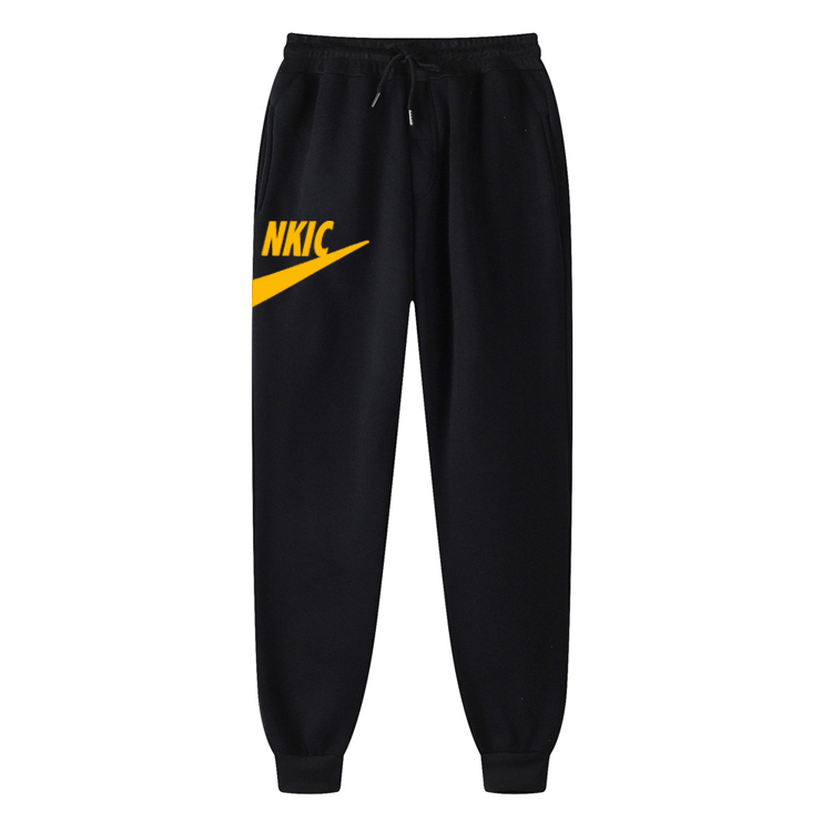 

2022 Men Fashion Cotton Elasticity Pants Casual Autumn Winter Brand LOGO Print Streetwear Loose Straight-Leg Pants Trousers S-3XL, Yellow