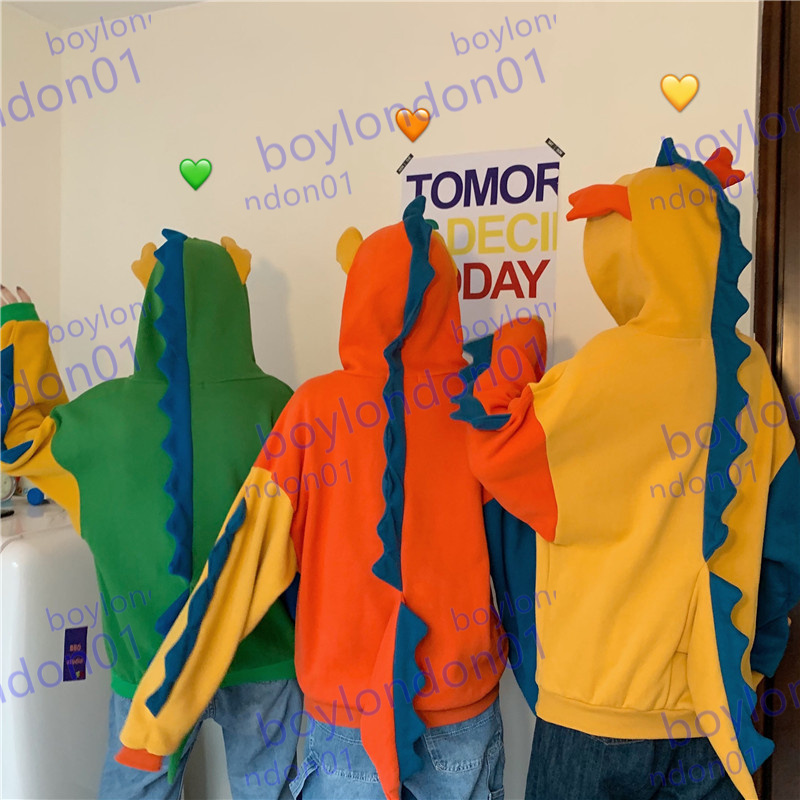 Autumn dinosaur Hoodies womens cute sweet sweater girlfriends loaded loose hooded long sleeved tops funny amusing party clothingM-2XL