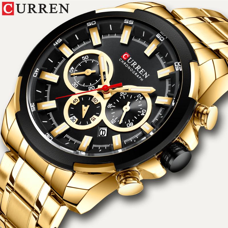 

Wristwatches CURREN Fashion Mens Watches WristWatch Quartz Clock Blue Watch Men Waterproof Sport Chronograph Relogio Masculino, Slivery;brown