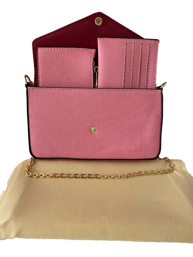 

Top 3pcs set Designer Bags Handbags Shoulder Bag Totes Pochette Accessories Brown Flower Messenger Chain Strap Cross Body Ladies Flap Purse Clutch 0011, Checkered brown+red card bag