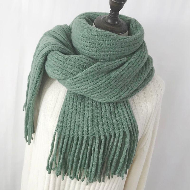

Scarves Scarf Women Winter Wild Korean Student Couple Knitting Bib Thick Warm Gray Black Woolen Wraps Men