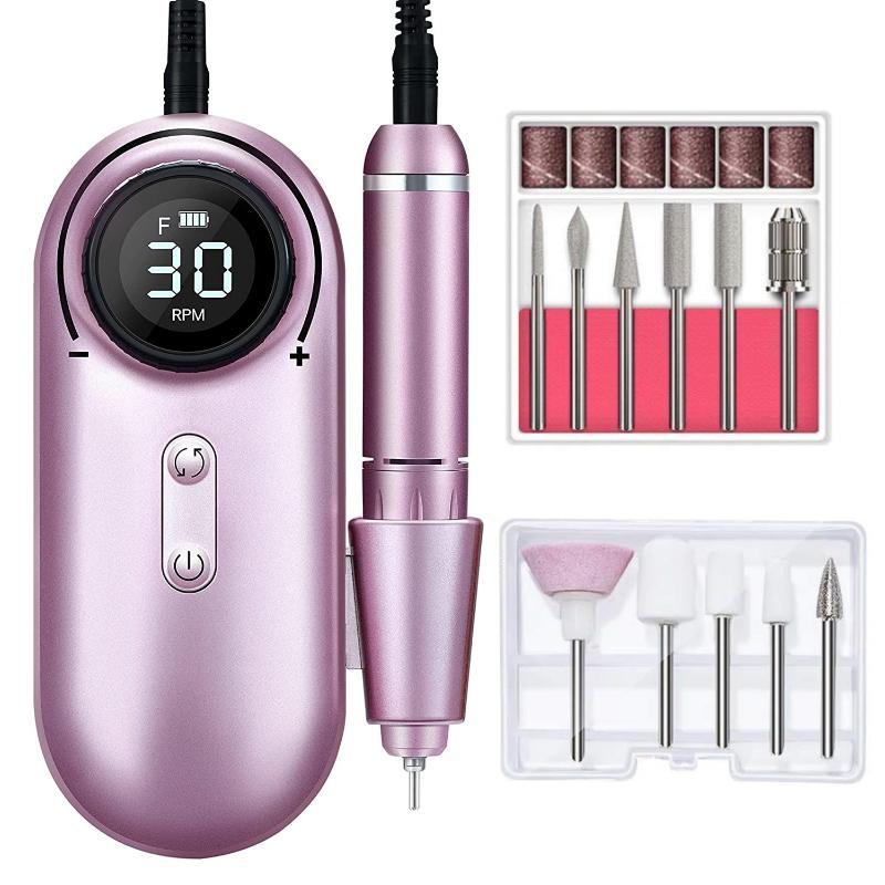 

Nail Drill & Accessories Cordless Machine 30000RPM Manicure Pedicure Rechargeable Electric File Acrylic Tools For Salon Home Use