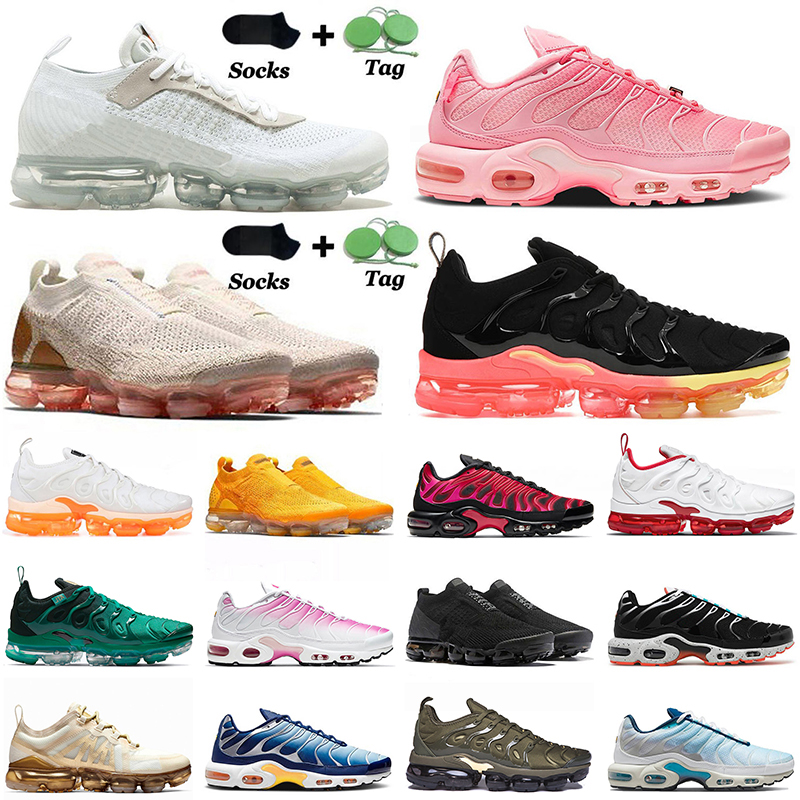 

Fashion Vapours TN Plus 2021 Mens Women Running Shoes Big Size Us 13 Fly Knit Flynit TNS Moc Laceless Black White Off Atlanta Fresh Pink, B10 pink snakeskin 40-46