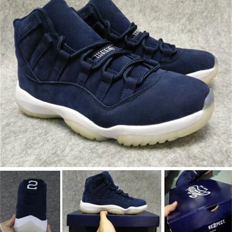 

PRM Jeter Wholesale Re2pect Space Jam 11 UNC 11s Midnight Navy Blue Gym Red With Box Basketball shoes