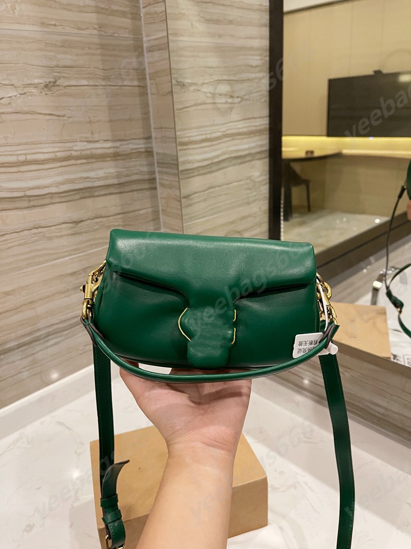 

Luxucy Designer C's Pillow Tabby Shoulder Bag Women Pure Color Bags Retro Hardware Cloudy Handbags Supper Soft Real Leather Fashion Purse, 19x11x7cm