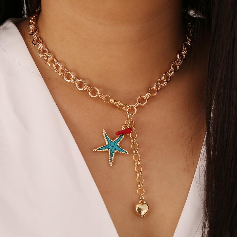 

Pendant Necklaces 2021 Vintage Colorful Pentagram For Women Girl Harajuku 90s Simple Metal Necklace Fashion Jewelry Gifts, Silver