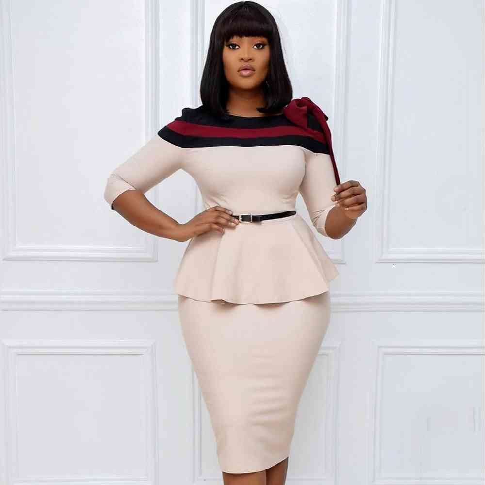 

dresses  Plus Size African For Women Spring Autumn Casual Slim Midi Elegant Sexy Long Dress Office Africa Clothing, Blue