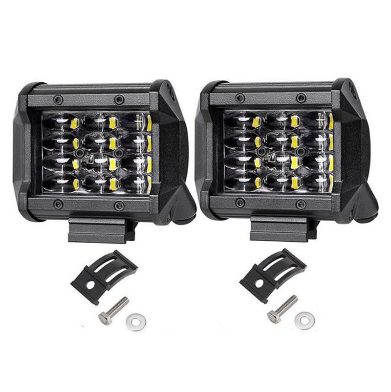 

Car Headlights 2pcs LED Work Headlight Bar Flo-od Sp-ot Offroad Truck Fog Light Driving SUV Boat 72W Bulbs Drop Auto Accessories