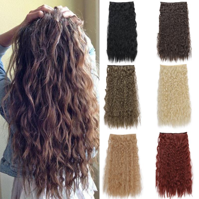 

Synthetic Wigs LISI GIRL 5 Clips Hair Long Straight Clip In False Black Pieces For Women, Q55-burg