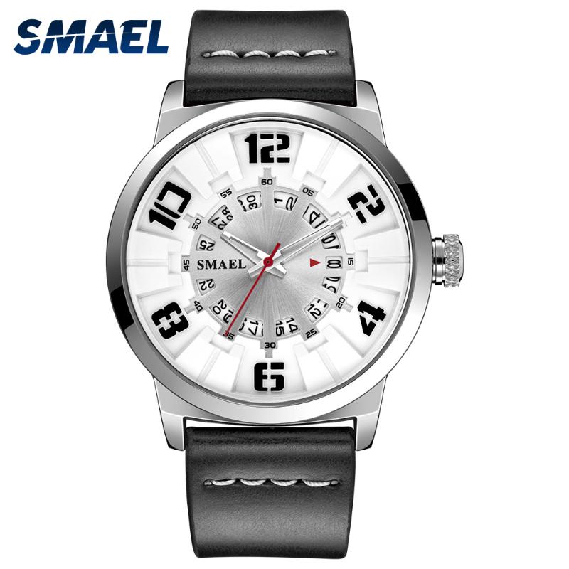 

Wristwatches Leather Men Watch Simple Hour Waterproof Auto Date Silver Male Clocks 9014 Watches Sale Luxury Quartz, Brown