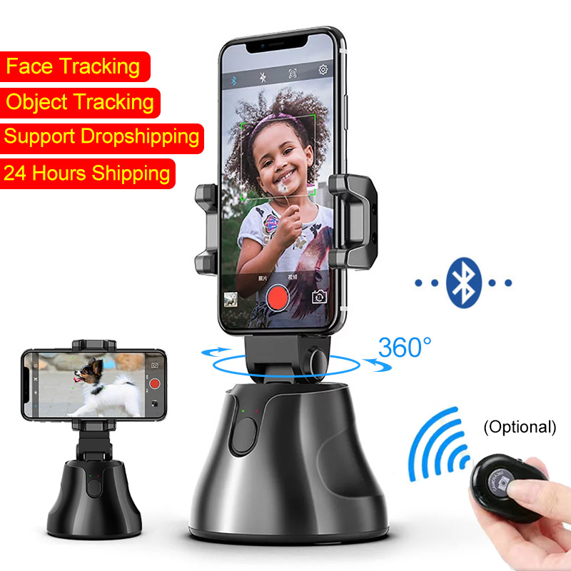 

Tripod Heads Mobile Phone Smart PTZ Gimbal Stabilizer Selfie Stick Live Video Follow-up Face Tracking Recognition Real-time Shooting Recording 360° Camera Holder