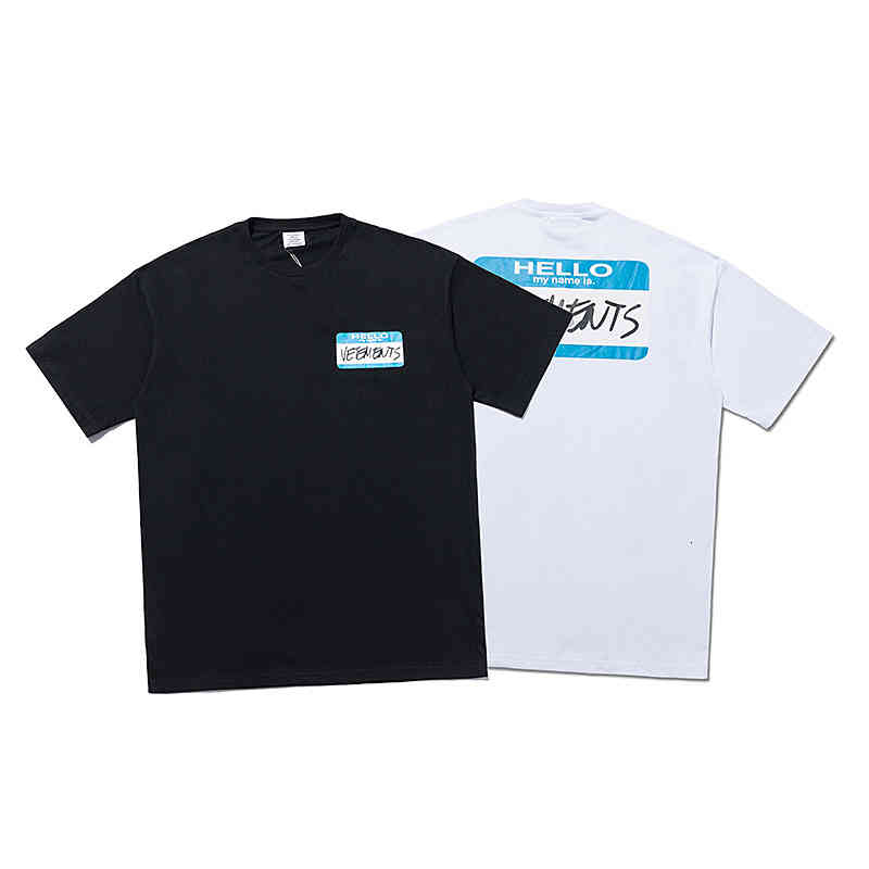 

Men' T-Shirts High street VTM Witt Meng loose casual hip hop Sanskrit letter printed short sleeve t-shirt men and women 0MAC, White