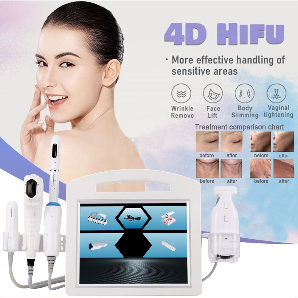 Portable 5 in 1 business face and body 12 lines anti-aging ultrasound 4D hifu machine Vmax vaginal tightening eye/neck/face lifting slimming mach-image-711958719