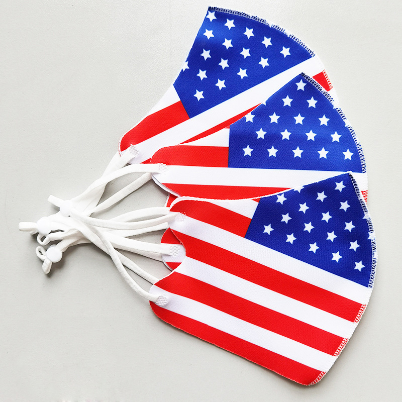 

American flag masks for men women summer sunscreen dustproof face mask adult three-dimensional printing dust facemask in stock