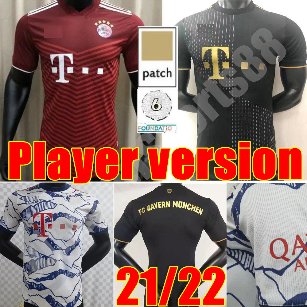

21 22 BAYERN adult Men Player version Soccer jersey MUNICH RIBERY HUMMELS 2021 2022 VIDAL LEWANDOWSKI MULLER SANE home away 3rd Football uniform, Away+league patch