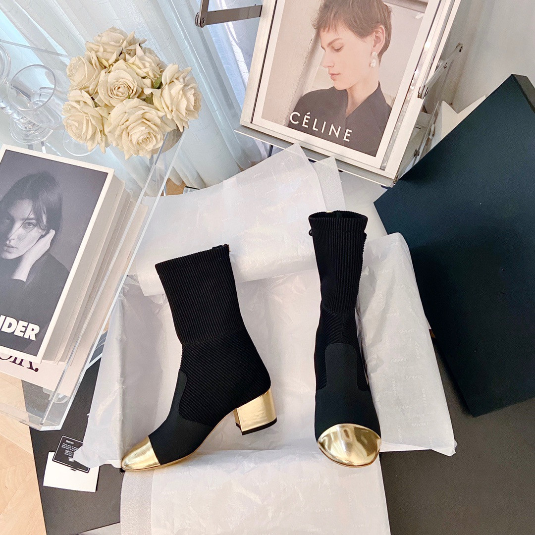 

Elastic stockings Platform boots socks heeled heel fashion sexy Knitted boot luxury luxue designer Alphabetic women shoes lady Letter Thick high heels size 35-40, Box