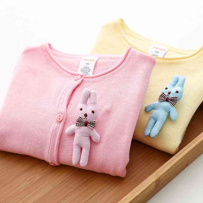 

Autumn Spring 2 3 4 6 8 10 Years Child Baby Cartoon Animal Cotton Knitted Jacket For Little Girl Cardigan Sweaters Kids 210529, Blue
