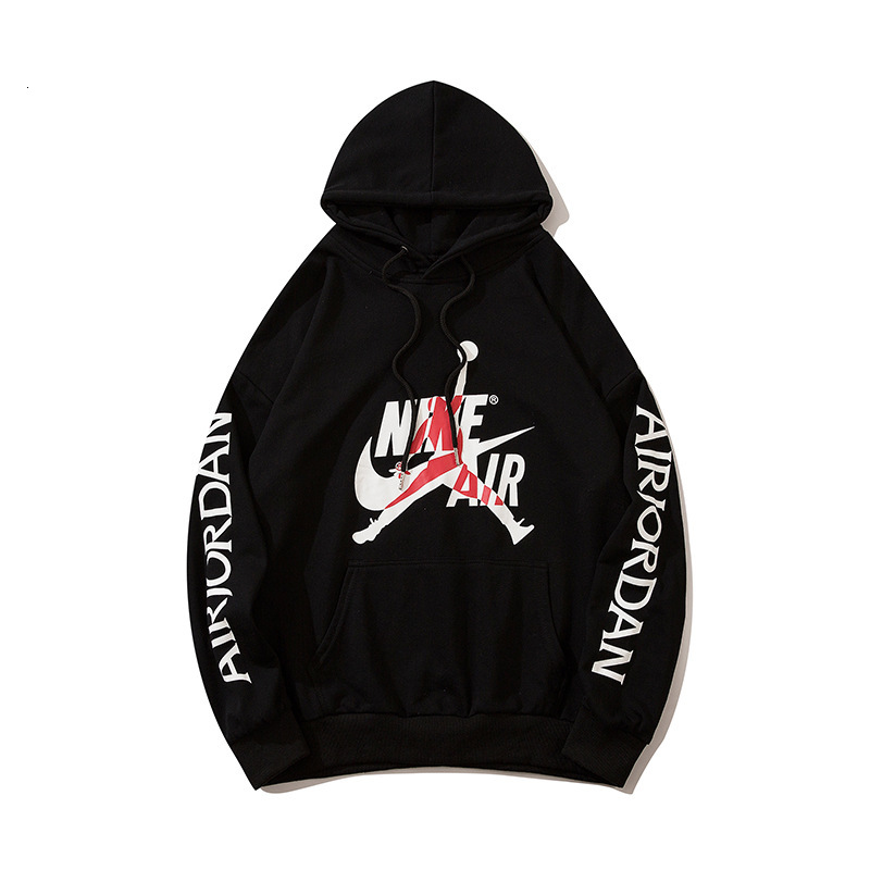 

hoodies 2021ss fashion brand aj flying man version terry loose hooded pure cotton casual sweater, Black