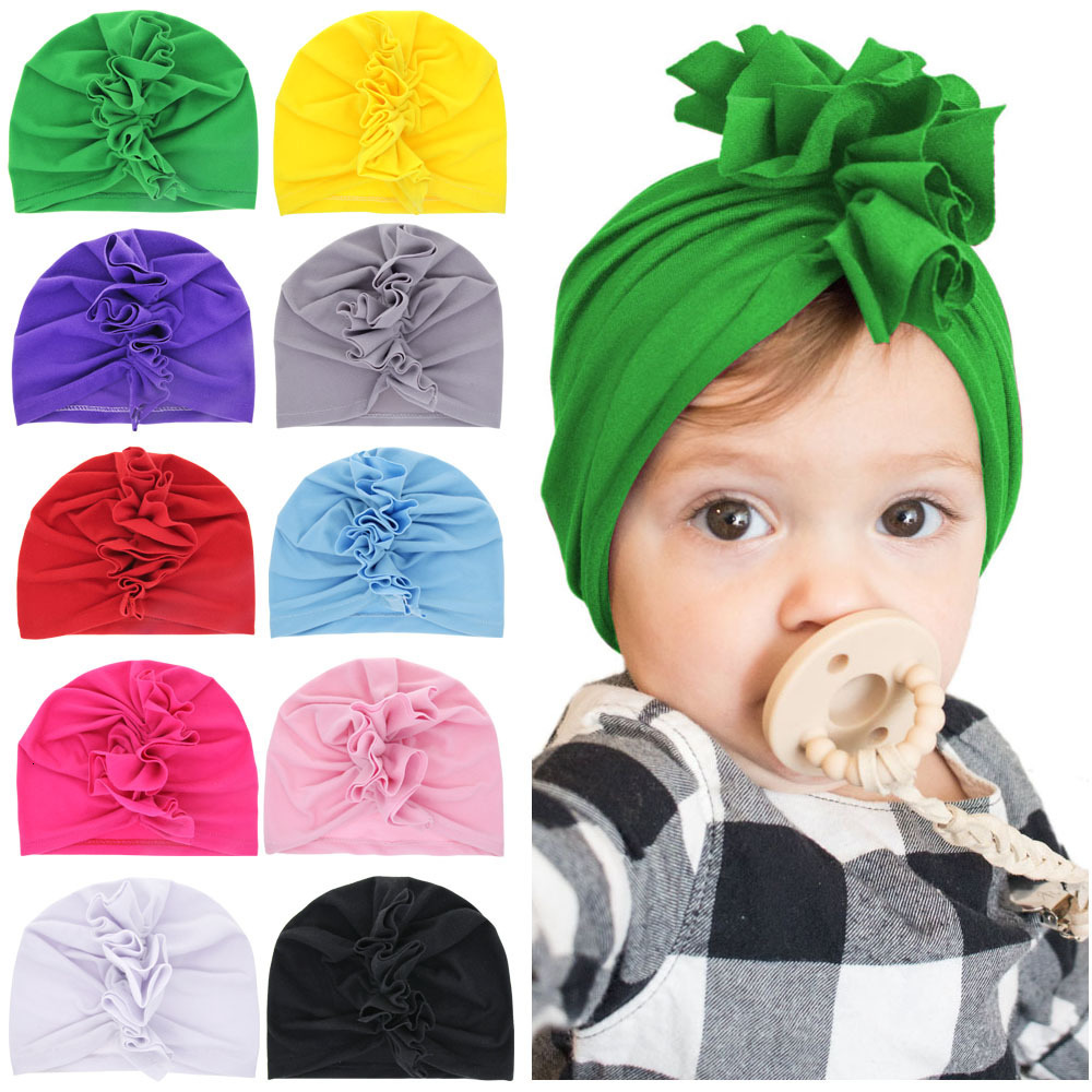 

Caps & Hats born Baby Flower caps Children Fashion Design hats for toddler Kids girls Winter Spring Beanie Ear Muff hair accessories Head Wraps KBH13 OERD, 10 colors