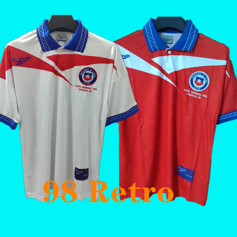 

1998 Chile Retro Soccer Jerseys chilean 98 Vidal Alexis Sanchez Felipe Mora Erick PulgarFootball Shirts #11 SALAS Zamorano Sierra vintage men kids kit, Away 1998