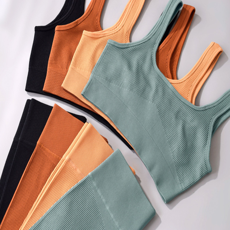 

Womens Tracksuits Fitness two Piece Set 2 Workout Clothes Leggings Sports Bra long pant backless Exercise Clothing Bodybuilding Slim Suits, Customize