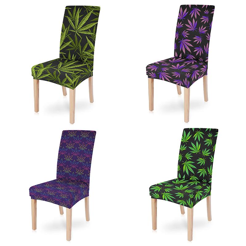 

Leaves Universal Size Chairs Cover For Banquet Home Wedding Decoration Elastic Seat Protector Covers Slipcovers Chair