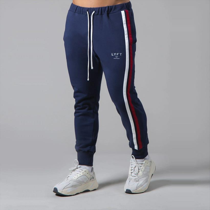 

running sweatpants cotton side striped women pant skinny joggers gym fitness sports trousers male bodybuilding training bottoms, Black