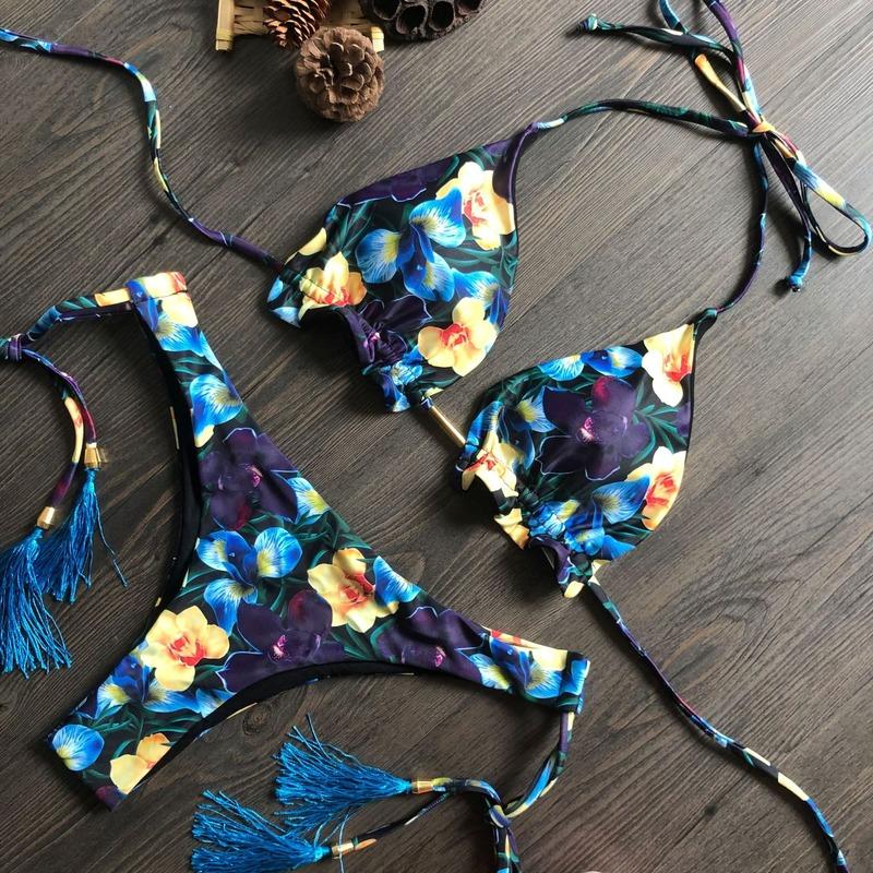 

Bikini Sexy Print Swimsuit Women's Feeling 2021 Bathing Suits Woman Bras, 5214