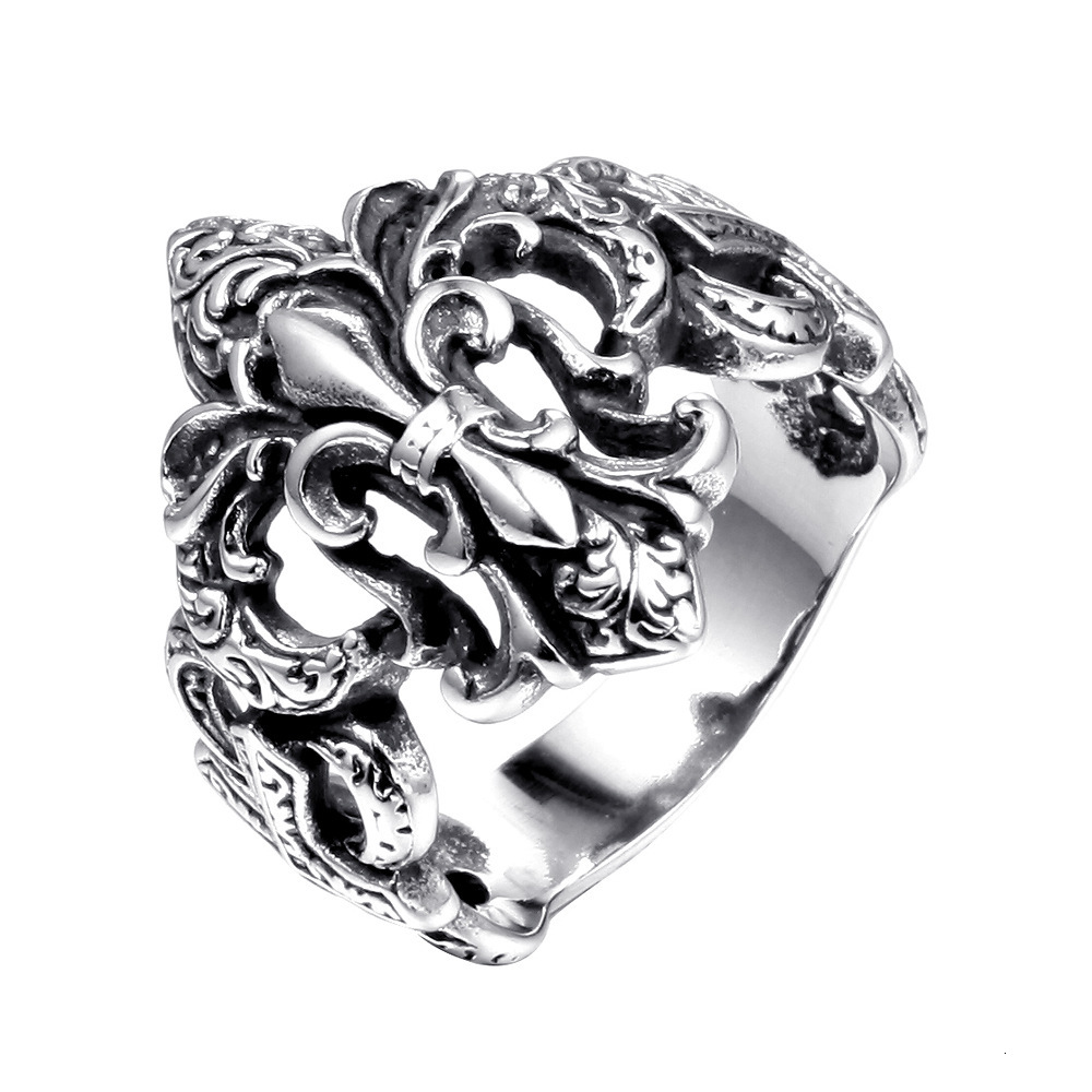 

Delicate Ring Accessories Punk Style Crown Cross Titanium Steel Male